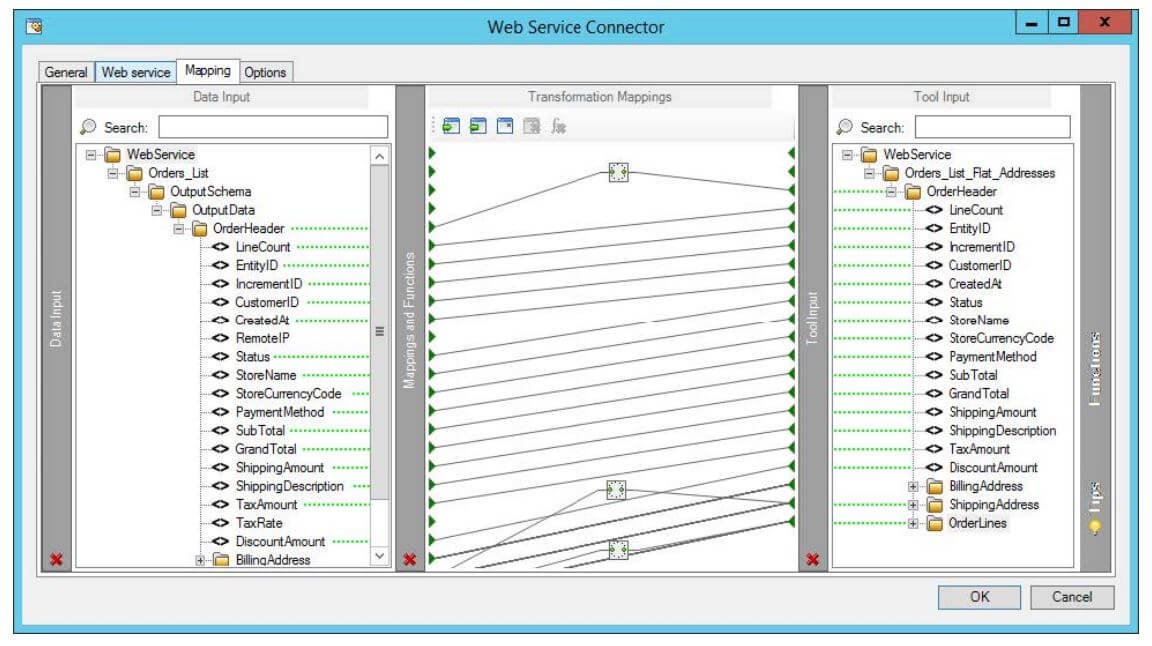 Web Service Connector Mapping Example