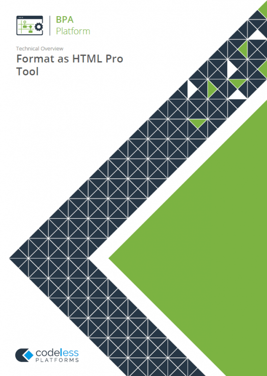 Format as HTML Pro White Paper