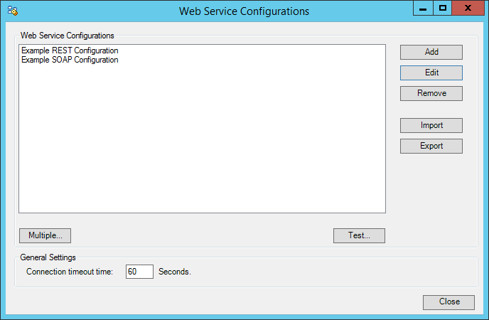 Web Service Configurations
