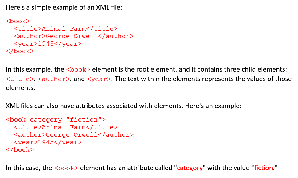 What is XML file example