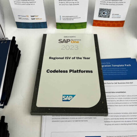 Codeless Platforms Awarded SAP Business One Regional ISV of the Year for EMEA North 2023